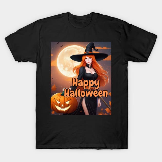 Happy Halloween Witch T-Shirt by HauntedWitch